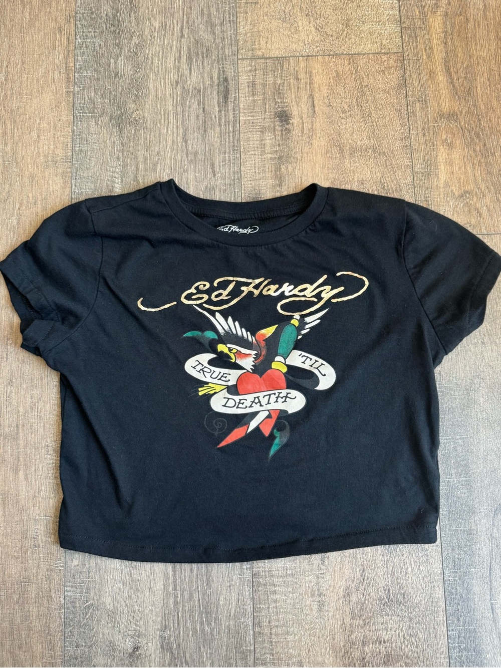 Ed Hardy Y2K Graphic Cropped Baby Tee